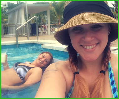 R & R in our submerged lounge chairs at RIU Palace Guanacaste