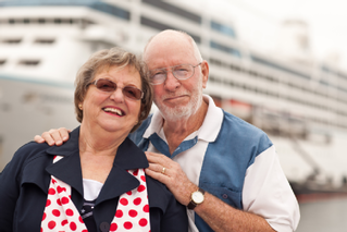 Older couple enjoying a cruise
