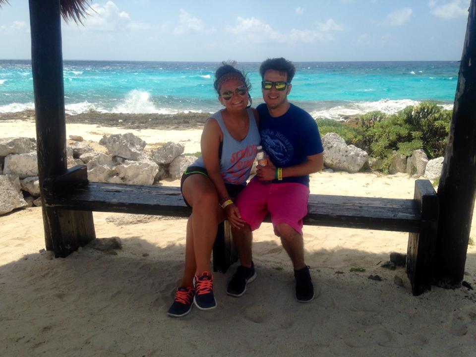 Christine and her fiance in Cozumel, Mexico