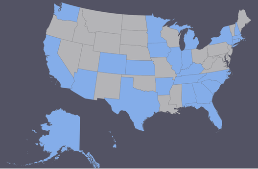 Where I've Been Map US States 