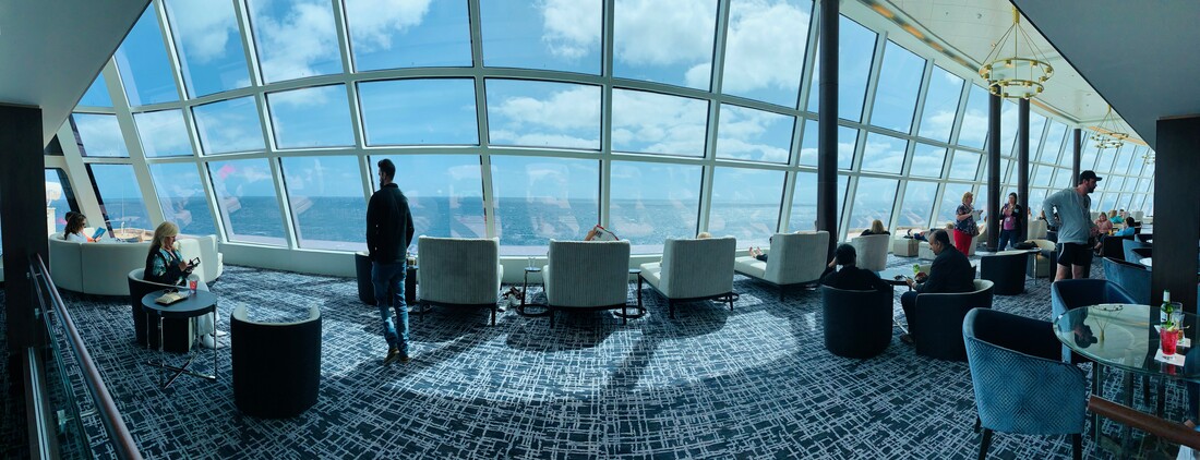 A panoramic view of The Observation Lounge