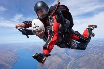 Maggie skydiving while in New Zealand.