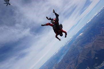 Maggie skydiving while in New Zealand.