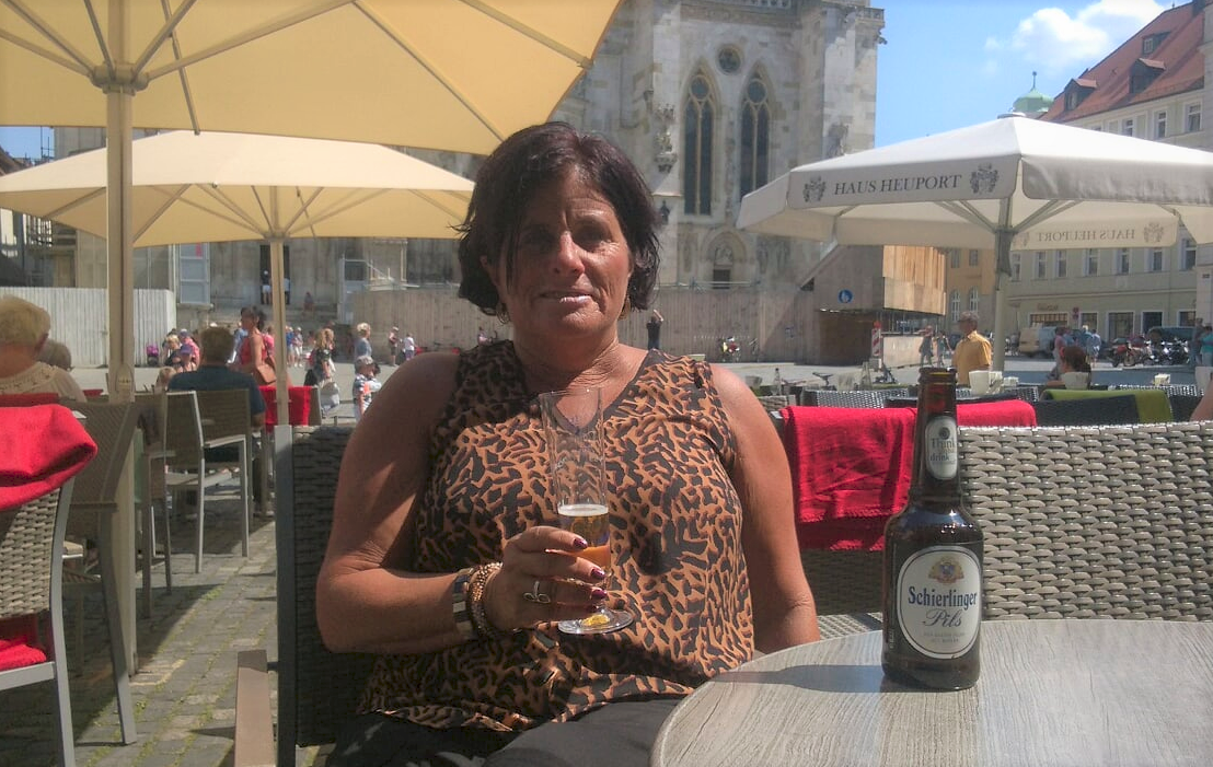 Travel Consultant Michelle Busse enjoying a cold German Pils Beer