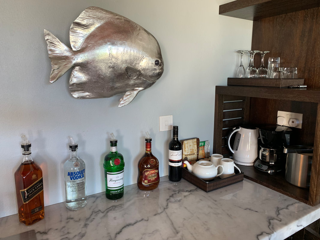 Our fully stocked Wet Bar