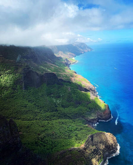 A photo taken during Janine & her husbands helicopter excursion over Hawaii.