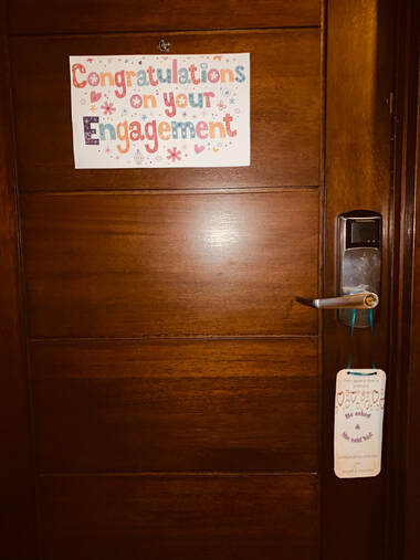 Celebratory signs on our door!