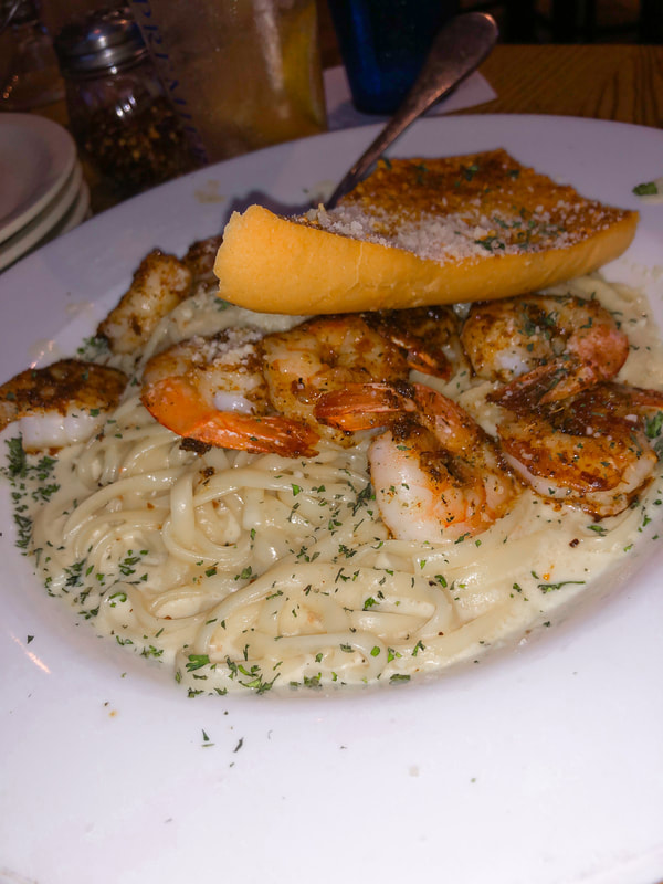 Shrimp Alfredo from the Sandbar and Grille
