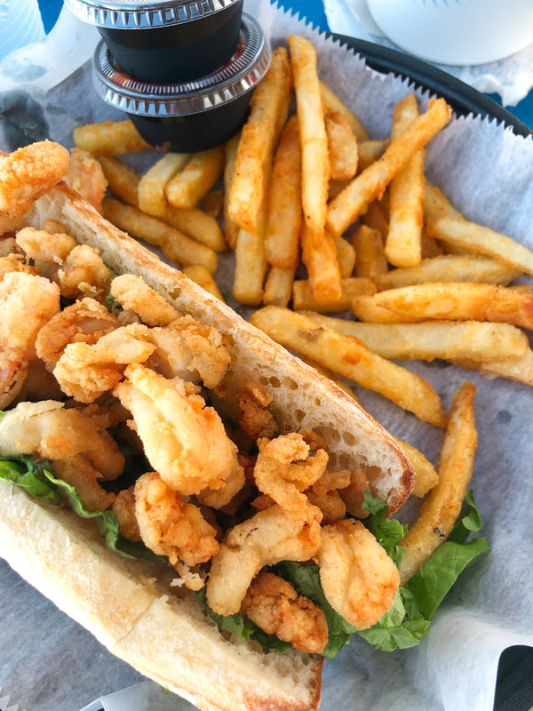 Shrimp and scallop poboy from Junkanoo